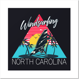 Windsurfing North Carolina Summer Beach Posters and Art